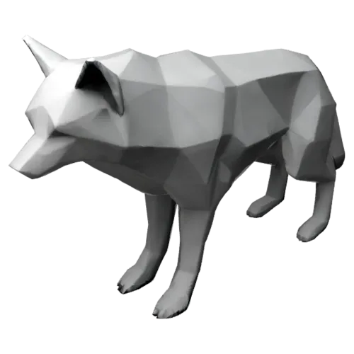 Low Poly Wolf All Fours