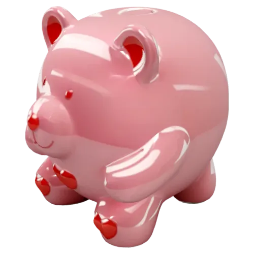 Love Lot Bear Piggy Bank Hearts